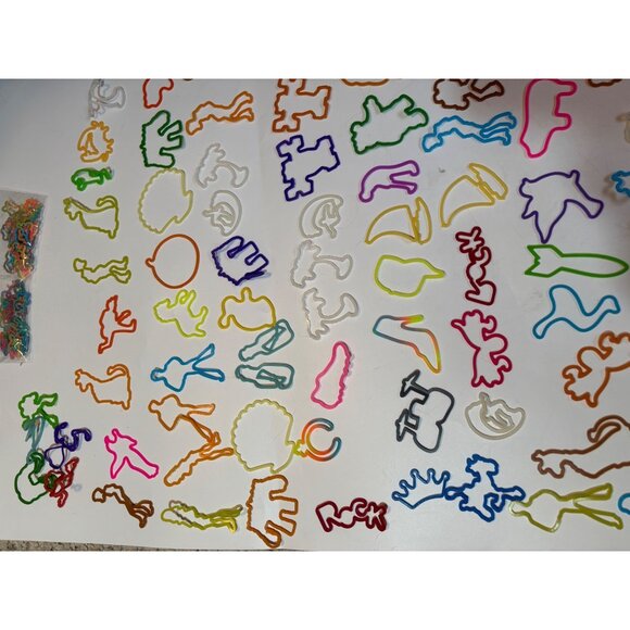 100 + Pcs Assorted Silicone Shaped Bandz Animal & Object Designs Kids Party Favo - Picture 7 of 10